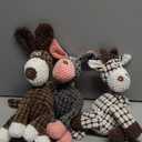 3-Pack Squeaky Plush Dog Toys - Adorable Animal Designs with Soft Cotton Filling, Cute Stuffed Dog Chew Toys for Small, Medium Non-Aggressive Chewing Dogs Chewer (Giraffe&Donkey&Dog) (White&Grey&Brown)