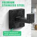 Heavy Duty Stainless Steel Towel Hooks, Wall Mounted Square Robe Hooks for Bathroom, Kitchen, Bedroom, Hotel Matte Black 2 Pack