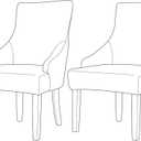 Lellen Wingback Chair Slipcovers with Pattern Stretch Wing Chair Covers Reusable Arm Chair Protector Cover for Dining Room Banquet Home Decor etc Machine Washable Hand Washable (13, 2PCS)