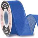 Seebery Burlap Wired Ribbon 1-1/2 Inch x 10 Yards Solid Wired Edge Ribbon for Big Bows, Wreaths, Outdoor Decoration, Gift Wrapping, Fall Crafts, Flower Bouquets, Garland (Blue)