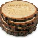SENMUT Large Wood Slices for Centerpieces, 11-12 Inch, Natural Unfinished Round, Set of 6, for Rustic Wedding, Party Decorations and DIY Crafts