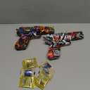 QOGELY 2 Pack Gel Ball Blaster Guns, Small Manual Splat Orby Gun, Gel Splatter Blaster for Adults, Outdoor Activities Shooting Games for Backyard, Garden& Lawn, Ages 14 & Up (Red + Yellow)