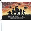 Memorial Day Veteran Flag 3X5 Ft Garden Flag Banner Outdoor Indoor Decoration