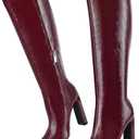 GENSHUO Women's Knee High Boots Square Toe Chunky Heel Dress Tall Boots with Side Zipper Comfortable Elastic Winter Fashion Shoes, 8.5