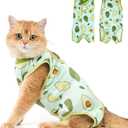 Avont Cat Recovery Suit - Kitten Onesie for Cats After Surgery, Cone of Shame Alternative Surgical Spay Suit for Female Cat, Post-Surgery or Skin Diseases Protection -Avocado(S)