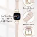 Minyee Leather Bands Compatible with Fitbit Versa 4/Versa 3/Fitbit Sense 2/Sense Band Women, Slim Thin Dressy Designer Premium Leather Strap with C-Shape Metal Buckle for Versa 3 4 Sense 2 Smartwatch