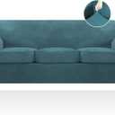 FestiCorp 4 Piece Velvet Sofa Covers for 3 Seat Cushion Couch Sofa Slipcovers, Stretch Couch Cover, Thick Furniture Protector for Dogs Pets, Sofa, Peacock Blue (Large)