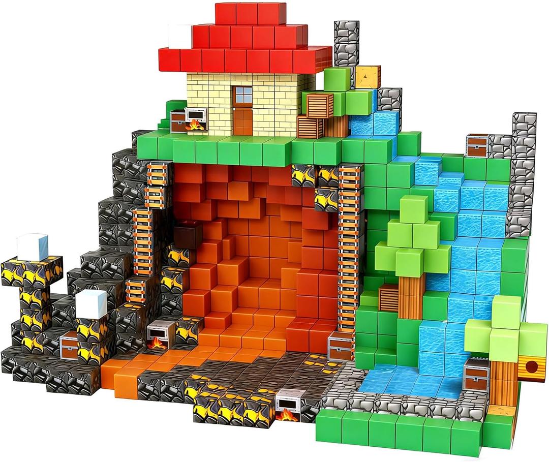 150PCS Easter Basket Stuffers Blocks, Building Blocks Cubes, STEM Game Toys Creative Blocks, Fidget Toys Stacking Blocks, Christmas Birthday Gifts for Boys & Girls Easter Egg Fillers