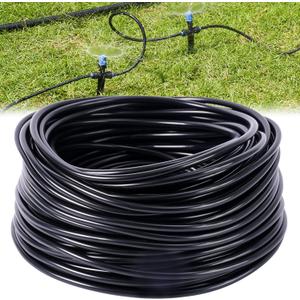HIRALLY 1/4 inch Blank Distribution Tubing, New Quick Drip Irrigation Parts, Black 98FT Drip Irrigation Hose HIRALLY 1/4 inch Blank Distribution Tubing, New Quick Drip Irrigation Parts, Black 98FT Drip Irrigation Hose