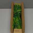 12 Bundles Artificial Plants, Fake Boston Fern Greenery Outdoor UV Resistant No Fade Faux Plastic Plants Garden Porch Window Box Decorating