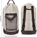 Dalykate Backpack Laundry Bag, 115L Large Hamper with Shoulder Straps, Drawstring Closure, Mesh Pocket, Khaki