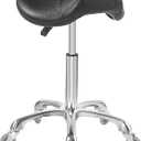 Antlu Saddle Stool Chair for Massage Clinic Spa Salon Cutting, Saddle Rolling Stool with Wheels Adjustable Height (Black), Without Backrest