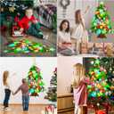 Felt Christmas Tree for Toddlers, 3.3 FT Felt DIY Tree Set for Kids Wall with Lights + Green Hand Advent Calendar + 32 Ornaments, Indoor Christmas Home Decorations Decor, Xmas Activities Presents, Colorful