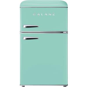 Galanz GLR31TGNER Dual Door Fridge, Adjustable Mechanical Thermostat with Freezer, 3.1 Cu FT, Green