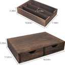 HTB K Cup Holder Compatible with K Cups,Coffee Pod Holder Holds Up 30 Cups,K Cup Organizer Storage Drawer (Wood-b)