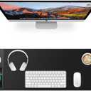 Magnetic Wireless Charging Mouse Pad, 27.5"x11.8" Gaming Desk Mat with Superior Stitched Edges, Non-Slip Base, Waterproof Smooth Desk Writing Pad for Gamer, Office & Home, Black