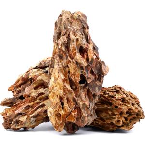 10.0-12.0 Inches Natural Dragon Stone, 3 PCS Extra Large Aquarium Rocks for Aqua scaping, Terrariums, Reptile Tanks & Aquarium Decor