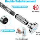 MEXAU Silver Tension Curtain Rods for Windows 41-126 Inches Heavy Duty Tension Rod Adjustable Curtain Rods No Drilling for Bathroom Living Room Outdoor Patio Hold Up Blackout Curtains and Non Slip