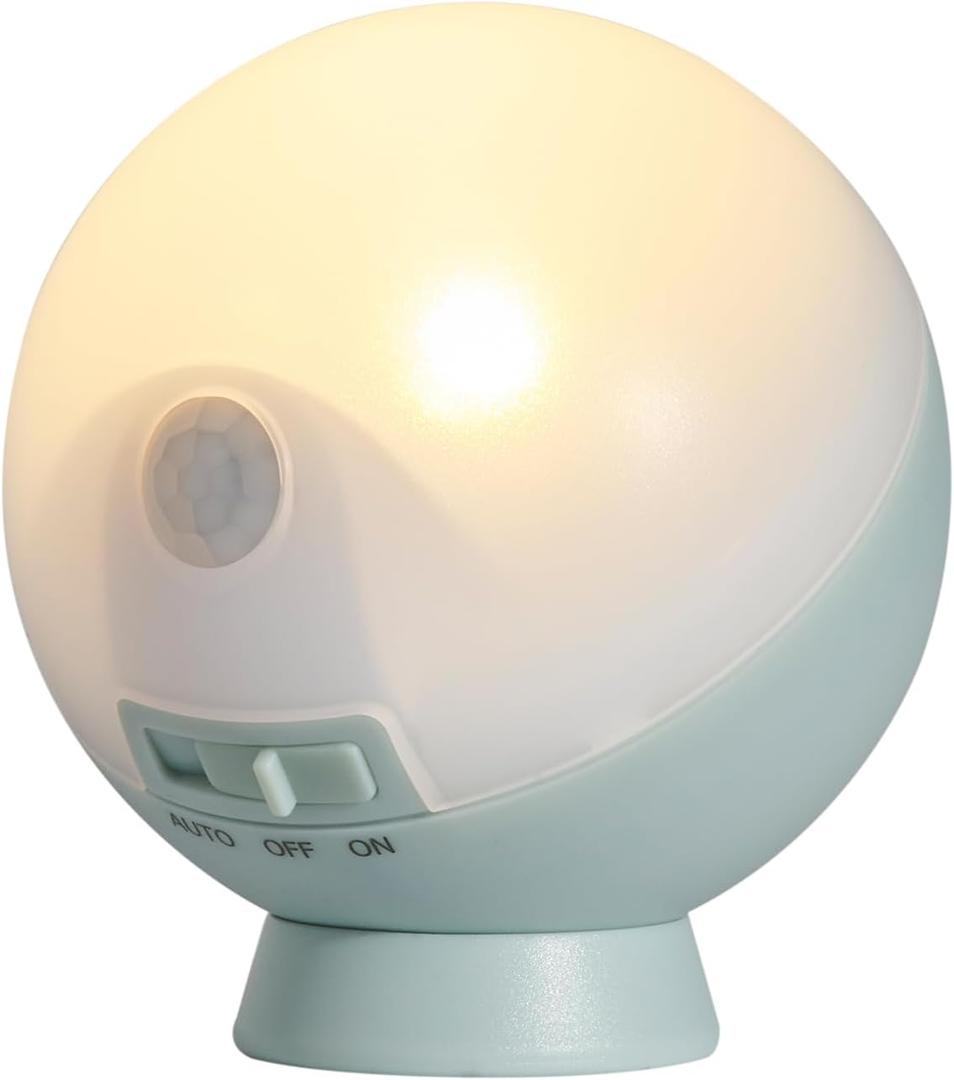 Musashi Night Light Motion Sensor Indoor Portable Light Battery Powered Night Light Sphere Graysh Blue WSL-001GB