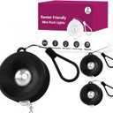 2" Rechargeable Mini Puck Lights w/Lanyard, Renter Friendly Magnetic Stick On Battery Operated Lights, Wireless Motion Sensor Light Indoor for Closet, Wall, Shelves, Kitchen, Locker - 3Pack/Black