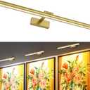 Wireless Picture Lights for Wall, Battery Operated Wall Light for Painting Rechargeable CCT Rotatable Art Gallery Light with Remote Dimmable Timer for Artwork Frame Display Dartboard (Gold, 24inch)
