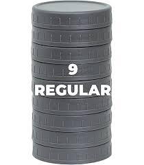 9 Pack Black Wide Mouth Mason Jar Lids with Silicone Rings, Plastic Mason Jar Lids,Plastic Canning Lids, Fit Ball,Kerr and More (black)