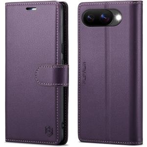 Wallet Case for Google Pixel 10a, RFID Blocking Credit Card Holder, PU Leather Folio Flip Kickstand Protective Shockproof Cover for Pixel 10a (Purple)