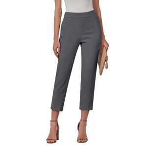 GRAPENT Women's Plus Size Pants Womens Capri Pants Pull On Dress Capris for Women Color Dark Gray Size 20 22 (XXL)