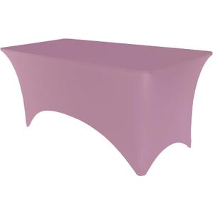 Pomp Stretch Pink 4 Foot Spandex Tablecloth | Wrinkle + Stain Resistant Easy Care Premium Fabric | Fits 4FT Rectangle Table
