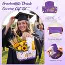 ReliThick 24 Set 2026 Graduation Decorations 2 Cup Disposable Drink Carrier with Card Ribbon Coffee Cup Holder Graduation Gifts for College High School Graduates Party(Purple)