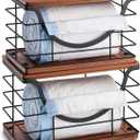 Extra Large Trash Bag Holder Stackable Kitchen Storage, 2 Pack Wall Mounted Pantry Organizers and Storage with Bamboo Top, Garbage Bag Dispenser Under Sink for Laundry Room and Kitchen
