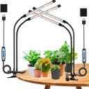 wolezek Grow Lights for Indoor Plants, 2 Pack 6000K LED White Plant Grow Lights Indoor, Full Spectrum Grow Lamp with Clip, Auto ON & Off Timer 6/12/16H, 3 Modes, 5-Level Dimmable Brightness
