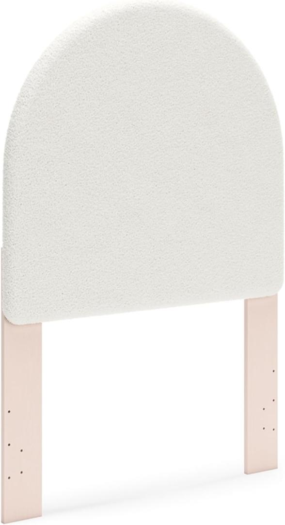 Signature Design by Ashley Wistenpine Urban Upholstered Panel Headboard, Twin, White & Pink (Blush)
