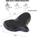 YLG Oversized Comfort Bike Seat Comfortable Replacement Bike Saddle Memory Foam Soft Bike Saddle Waterproof Universal Fit Bicycle Seat for Women Men