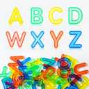52 Pcs Translucent Capital Letters  Plastic Alphabet Letters for Kids  Ideal for Light Table Manipulatives & Educational Play, Vibrant Colors for Creativity and Learning