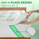 Mattress Topper Viscose Derived from Bamb00,1000 GSM Extra Thick Pillow Top with Breathable Air Mesh Sides,Cooling Mattress Pad Cover for Back Pain 4 Anchor Elastic Bands, 60x80 Inch (Green)