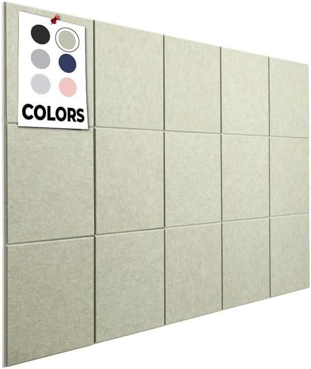 WALLHERO Corkboards for Wall, 59"x36" | 15 Pack | Cork Board Squares, Pin Up Board, Office Board for Wall, Big Bulletin Board, Cork Roll with Adhesive Backing (Sage Green)