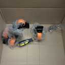 2" Caster Wheels Set of 4, Heavy Duty Casters with Brake, No Noise Locking Casters with Orange Polyurethane (PU) Wheels, Swivel Plate Castors, Pack of 4