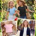 Oakgarden 4 Pack Girls Short Sleeve Tees, 4-Color, 11-12 Years