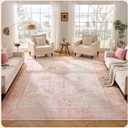 Istana 9x12 Area Rug - Pink 9 x 12 Area Rugs for Living Room - Foldable 9x12 Rugs for Bedroom/ Living Room Rug - Stain Resistant Washable & Eco-Friendly Area Rugs