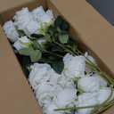 Rowfad 60 Pcs Artificial Roses Bulk Velvet Silk White Roses White Roses for Wedding Centerpieces Bridal Bouquet Mohter's Day Valentine's Day Home Decor (60, White)