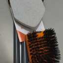 CLEANHOME Tile Tub Scrubber Brush with 3 Different Function Cleaning Heads and 56" Extendable Long Handle-No Scratch Shower Scrubber for Cleaning Bathroom Kitchen Toilet Wall,Bathtub,Sink,Grey (Gray)