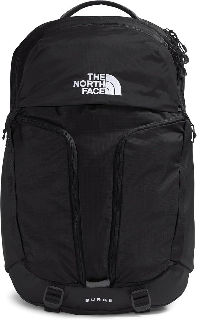 THE NORTH FACE Surge Commuter Laptop Backpack | Daypack With Water Repellent Finish, 16" Laptop Sleeve, Reflective Details (One Size, Tnf Black/Tnf Black-npf)