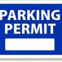 SmartSign "Parking Permit" Blue Window Cling Repositionable Label | 3" x 2" Pack Of 1