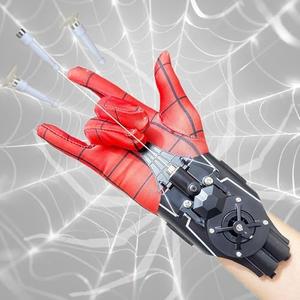 Spider Web-Shooting Toy Set with Kid-Sized Hero Gloves – Role-Play Adventure Kit for Family Game & Outdoor Missions (Child's Mask Companion Reusable Cartridges, Ages 3+)