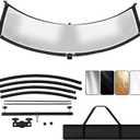 Clamshell Light Reflector/Diffuser with Carrying Case,70"X24" (4 Color in 1) Arclight Curved Eyelighter Lighting Diffuser for Photography Portrait Studio Video Shooting,Black/White/Gold/Silver