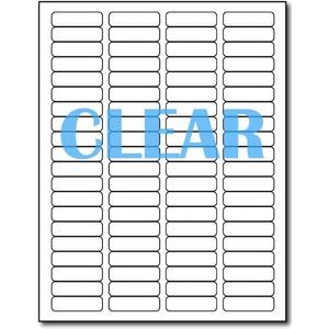 Crystal Clear Return Address Labels for Laser Printers - 1/2" x 1 3/4" - 80 per Sheet - 800 Labels