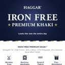 Haggar Men's Iron Free Premium Khaki Straight Fit Flat Front Pants (Beige, 32x34)