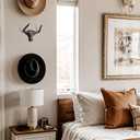 Cowboy Hat Hook for Wall 2 Pack Cast Iron Cowboy Hat Hanger Metal Hat Holder Cowgirl Hat Rack Vintage Western Wall Decor Longhorn Hooks for Hat Storage and Organization Cow Decor Western Gift Rust