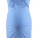 Summer Short Sleeve Maternity Dress Ruched Side Bodycon Causal Baby Shower Dresses (Blue, XXL)